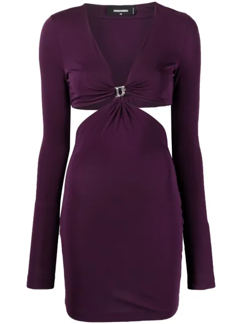 DSQUARED2 cut-out detail V-neck minidress Purple S75CV0713S24588