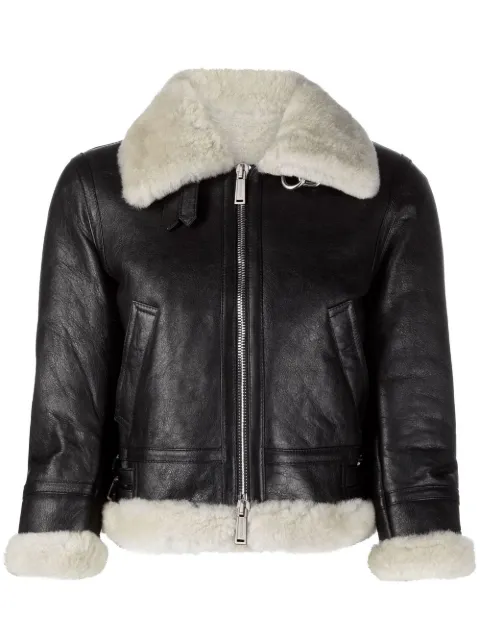 DSQUARED2 cropped shearling jacket Black S75AM0993SY1639