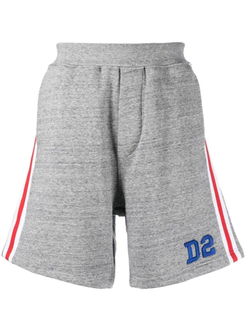 DSQUARED2 logo-embroidered striped track pants Grey S74MU0794S25477