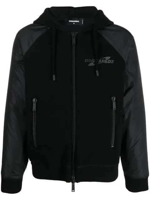 DSQUARED2 logo-print hooded jacket Black S74HG0147S23326