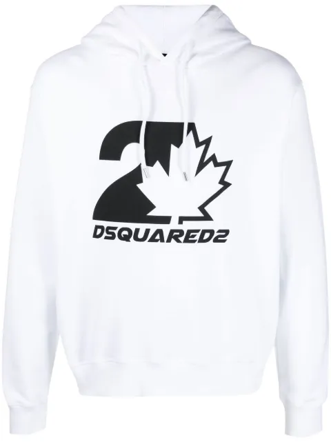 DSQUARED2 logo-print drawstring hoodie White S74GU0728S25516