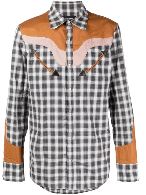 DSQUARED2 check-print Western-style shirt Grey S74DM0744S60560