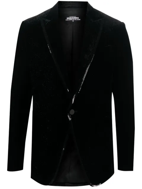 DSQUARED2 sequined-trim velvet blazer Black S74BN1210S54819