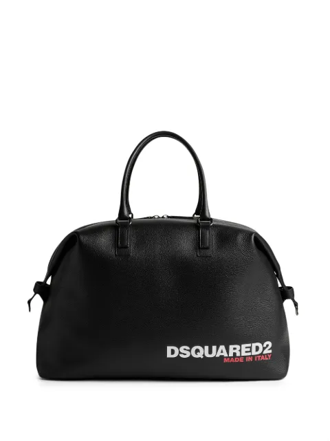 DSQUARED2 logo-print grained tote bag Black DFM004725103888