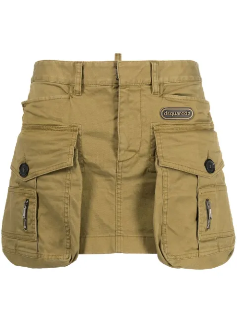 DSQUARED2 cargo-pocket cotton miniskirt Green S75MA0901S39021