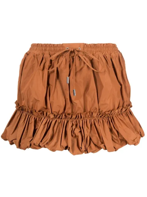 DSQUARED2 pleated drawstring miniskirt Brown S75MA0886S47858