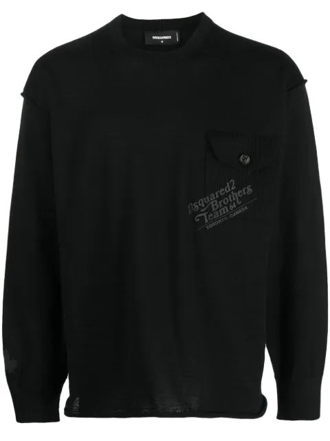 DSQUARED2 ribbed crew neck jumper Black S74HA1344S18312