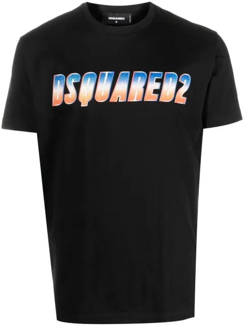 DSQUARED2 glitter logo-print T-shirt Black S74GD1156S23009