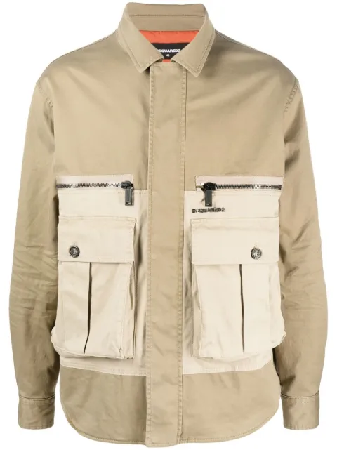 DSQUARED2 two-tone flap-pocket jacket Neutrals S74AM1401S39021