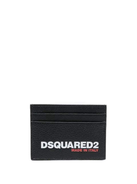 DSQUARED2 logo-print leather cardholder Black CCM001525103888