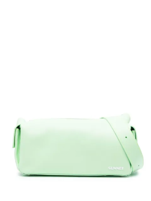 Sunnei Labauletto leather shoulder bag Green MACCWBAG006LTH005