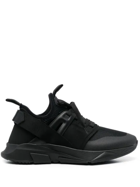TOM FORD Jago logo-patch lace-up sneakers Black J1100TOF001N3NN01