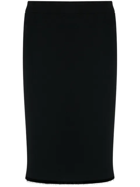 Christian Dior Pre-Owned 2010s distressed hem pencil skirt Black CHDI420HG