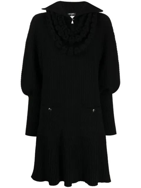 CHANEL Pre-Owned long-sleeved knitted dress Black CSCRCHADRE7034