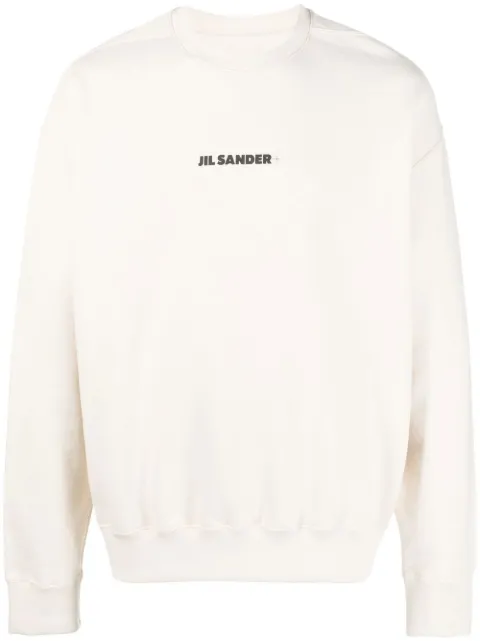Jil Sander logo-print crew neck sweatshirt Neutrals J47GU0001J20010279