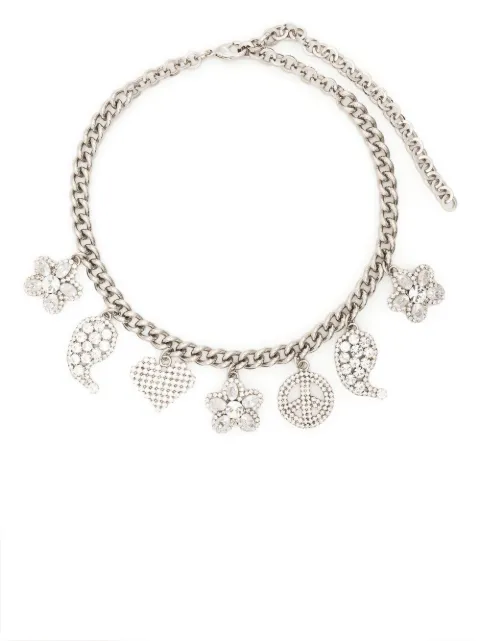 Alessandra Rich crystal-embellished charm necklace Silver FABA2804J024