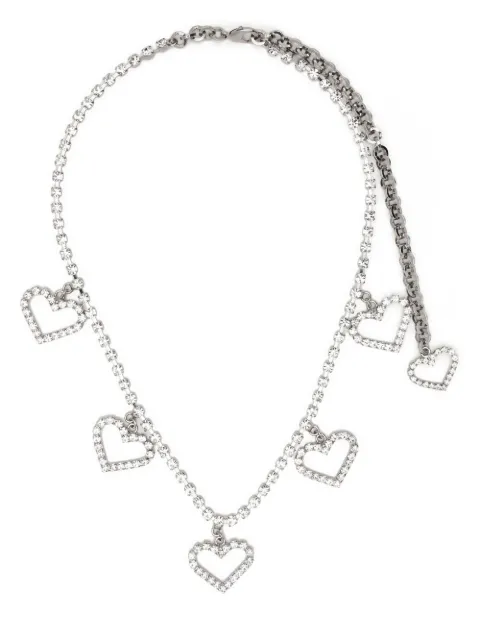 Alessandra Rich crystal heart necklace Silver FABA2808J004