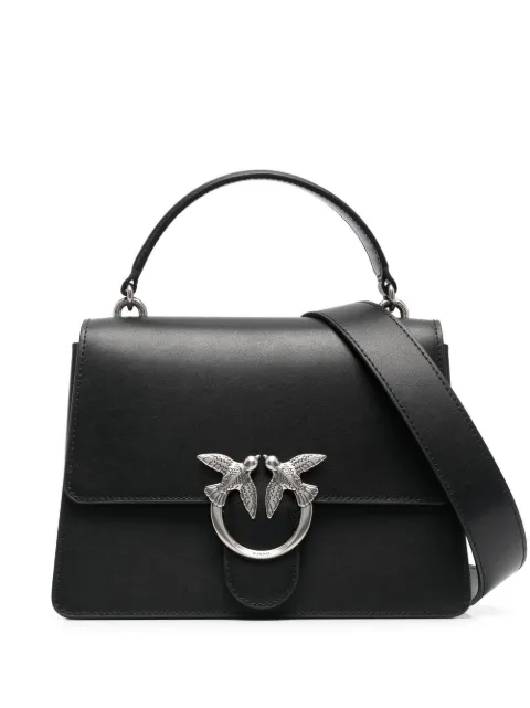 PINKO Love Birds leather tote bag Black 100066A0F1