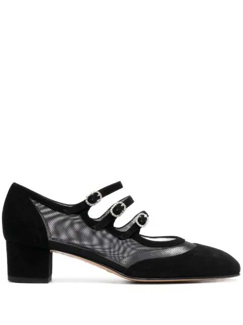 Carel Paris mesh-panelled suede pumps Black KINIGHT