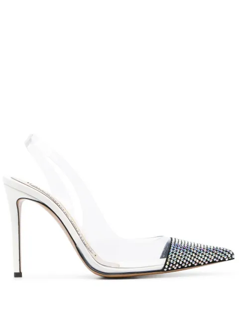 Alexandre Vauthier Amber Ghost 100mm crystal-embellished stiletto pumps White AVI1500010