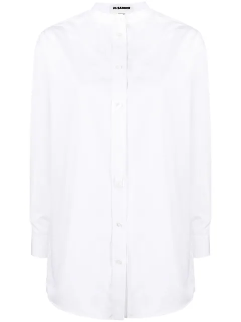 Jil Sander band-collar cotton poplin shirt White J05DL0003J45001