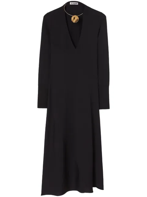 Jil Sander scoop-neck virgin wool midi dress Black J02CT0140J14595