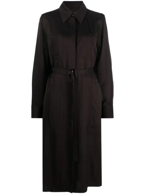 Jil Sander single-breasted belted-waist coat Brown J02AA0113J65090202