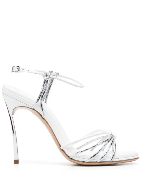 Casadei Blade metallic-effect 100mm sandals White 1L035V100MC1996