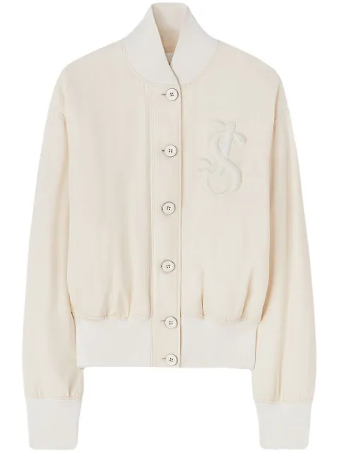 Jil Sander appliqué-logo bomber jacket White J01BN0103J65004