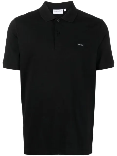 Calvin Klein logo short-sleeved polo shirt Black K10K111196
