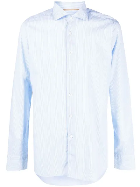 Tintoria Mattei long-sleeved cotton shirt Blue AD0NJW