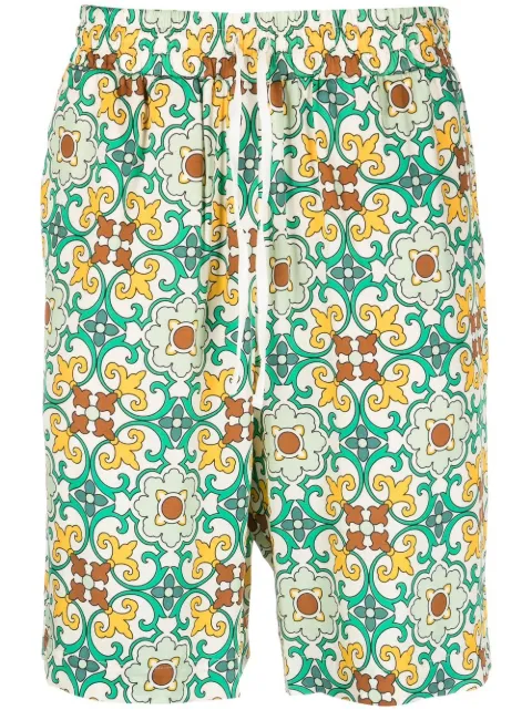 Drôle De Monsieur Faïence printed shorts Green BBS122VI004