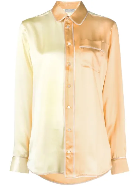 Pierre-Louis Mascia two-tone silk pyjama shirt Yellow ADANAUCML10642GIALLO