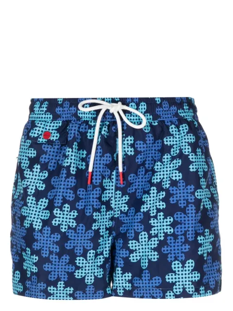Kiton logo-print swim shorts Blue UCOM2CXB6010