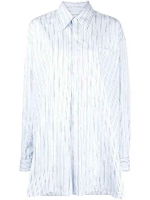 OUR LEGACY striped oversized long-sleeve shirt Blue W2232PSS