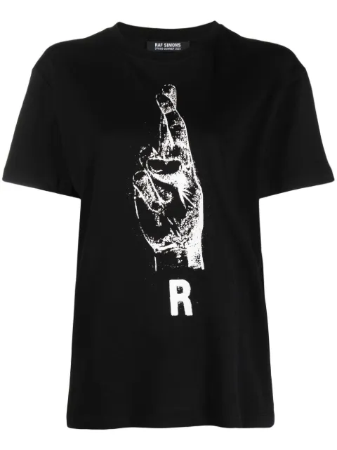 Raf Simons graphic-print cotton T-shirt Black 231W10419001