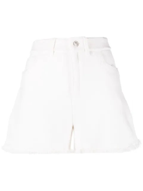 Barrie fine-knit fringe-detail shorts White C85606