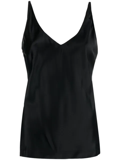 Dorothee Schumacher V-neck stretch-silk top Black 049512