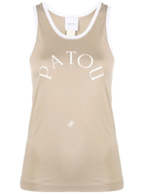 Patou logo-print tank top Brown JE0639999106P
