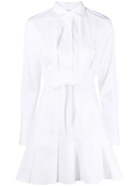 Patou pleat-detail mini shirtdress White DR1060017001W