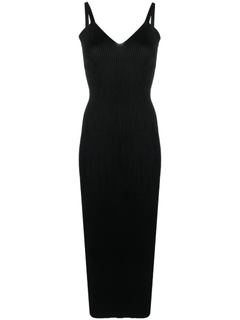 OUR LEGACY V-neck ribbed-knit dress Black W2233KDBL