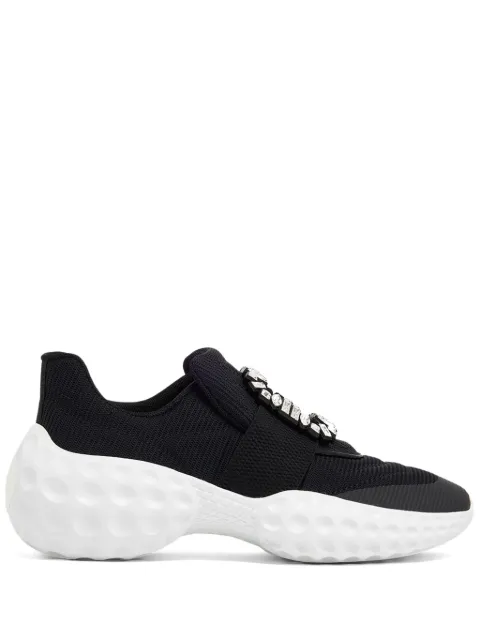 Roger Vivier Viv Run embellished-buckle sneakers Black RVW63731340QPS