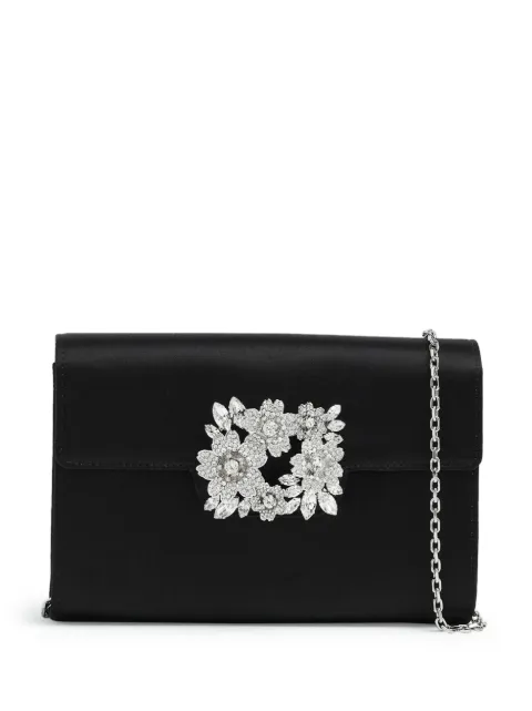 Roger Vivier mini Bouquet buckle clutch bag Black RBWANVD0100RS0