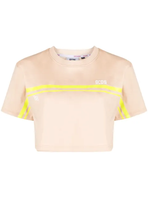 GCDS logo-print cotton T-shirt Neutrals SS23W220101