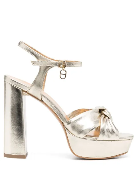 TWINSET 125mm knot-detail sandals Gold 231TCP144