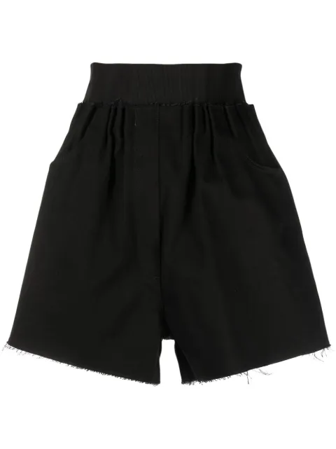 Raf Simons high-waisted cotton shorts Black 231W330
