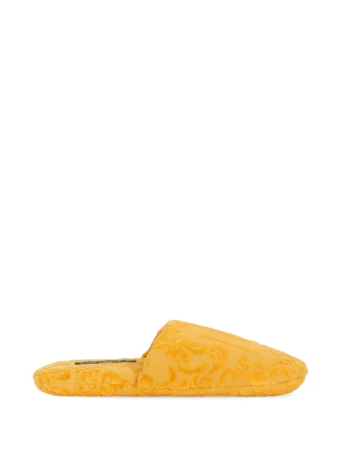 Dolce & Gabbana logo-embroidered slippers Yellow TCF014TCAGM
