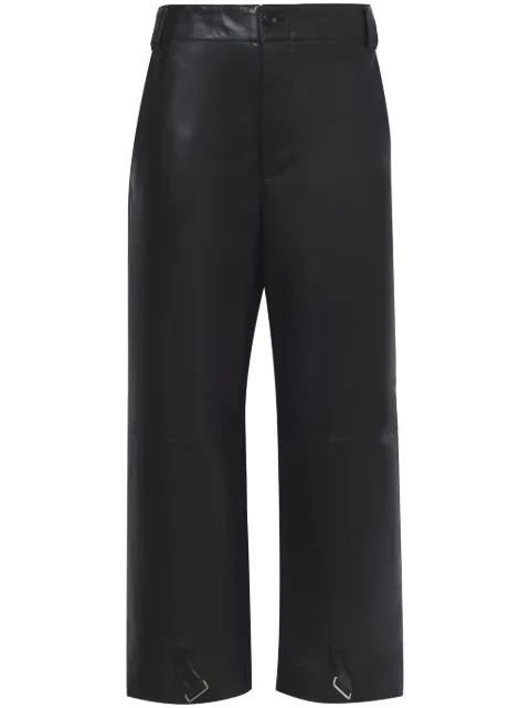 Proenza Schouler White Label leather cropped straight-leg trousers Black WL2346187LR222