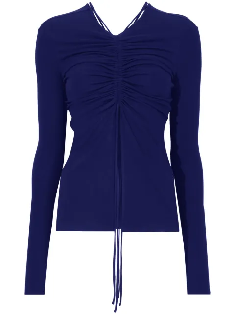 Proenza Schouler White Label gathered-detail long-sleeve top Blue WL2344430JY086