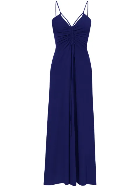 Proenza Schouler White Label gathered-neckline sleeveless long dress Blue WL2343363JY086